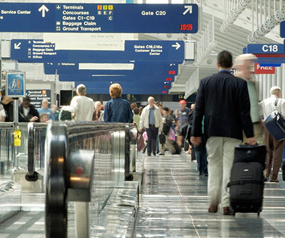 Aerolíneas dentro del aeropuerto